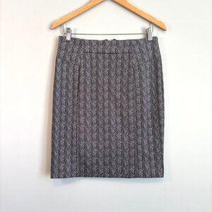 Michael Kors Women's 6 Pencil Skirt Geo Print Gold Zipper Office Chic Corporate